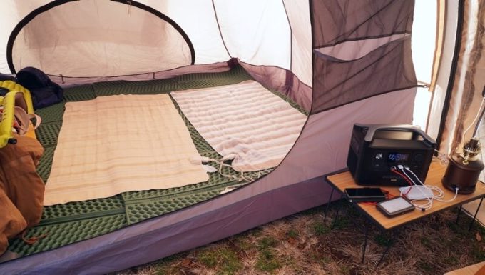 ECOFLOW RIVER-PROでテントで電気毛布を使う